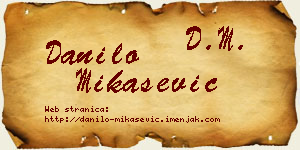 Danilo Mikašević vizit kartica